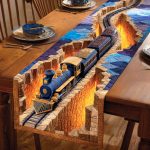 Midnight Toy Express Quilted Table Runner