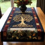 Midnight Tree Quilted Table Runner