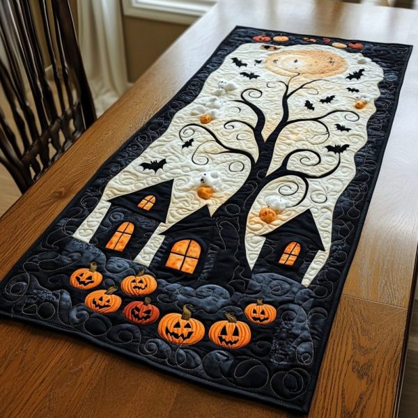 Midnight Windows Quilted Table Runner