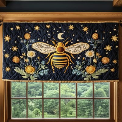 Moonlit Hive Quilted Valance