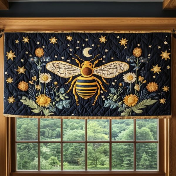 Moonlit Hive Quilted Valance