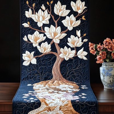 Moonlit Magnolia Quilted Table Runner