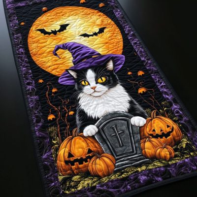Moonlit Mischief Quilted Table Runner