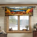 Mountain Lake Autumn Quilted Valance