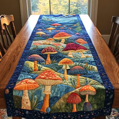 Mushroom Grove Quilted Table Runner