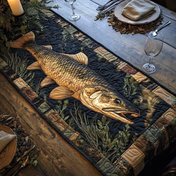 Muskellunge Charm Quilted Table Runner