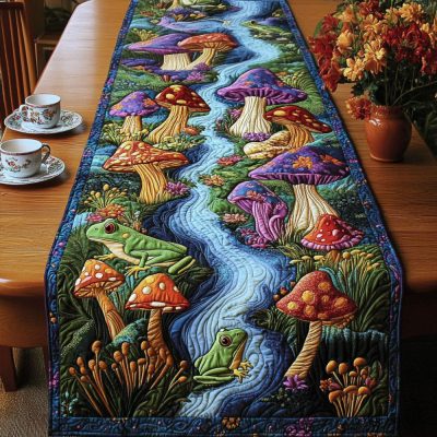 Mystic Frog Haven Quilted Table Runner