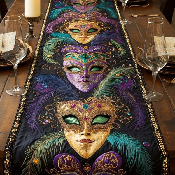 Mystic Mardi Quilted Table Runner