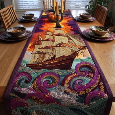 Mystic Octopus Quilted Table Runner
