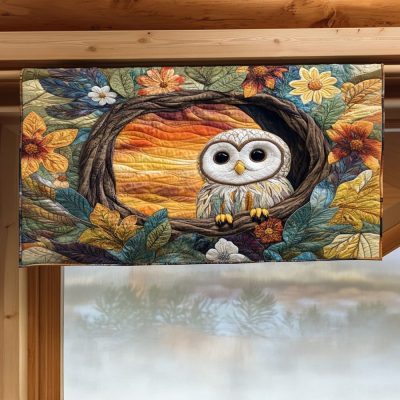 Mystic Owl Garden Quilted Valance
