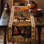 Native American Horse Quilted Table Runner