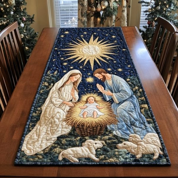 Nativity Sacred Night Quilted Table Runner