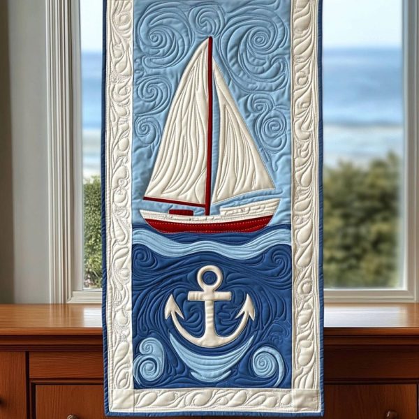 Navigating Waves Quilted Table Runner
