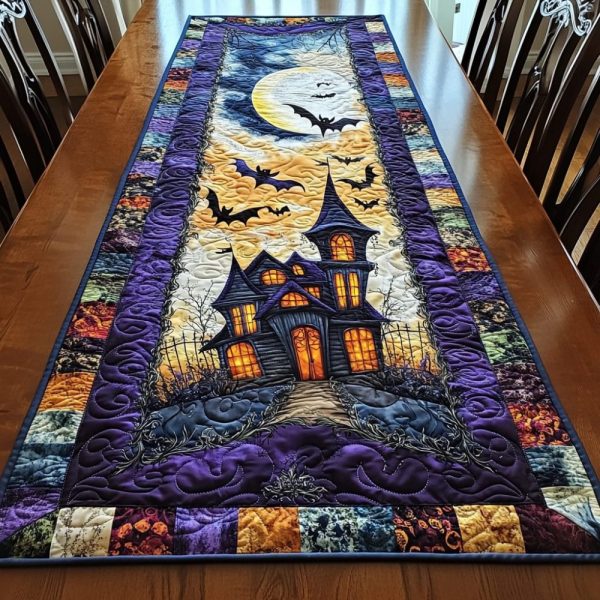 Night Bats Quilted Table Runner