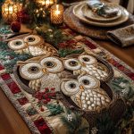 Noel Owl Gathering Quilted Table Runner