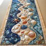Ocean Bloom Quilted Table Runner