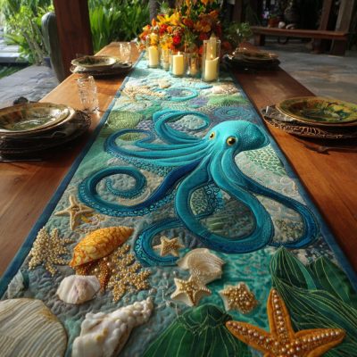 Ocean Embrace Quilted Table Runner
