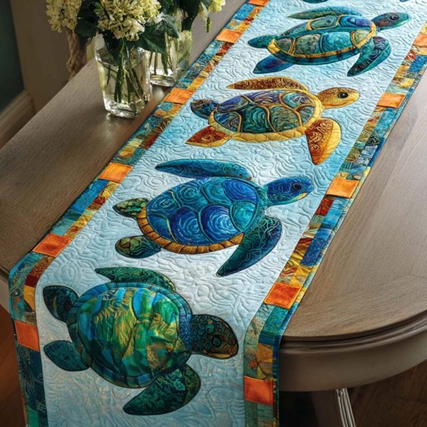 Ocean Turtles Quilted Table Runner