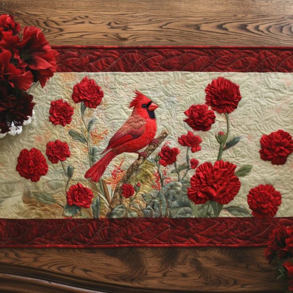 Ohio Carnation Fields Quilted Table Runner