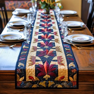 Ornate Lily Quilted Table Runner