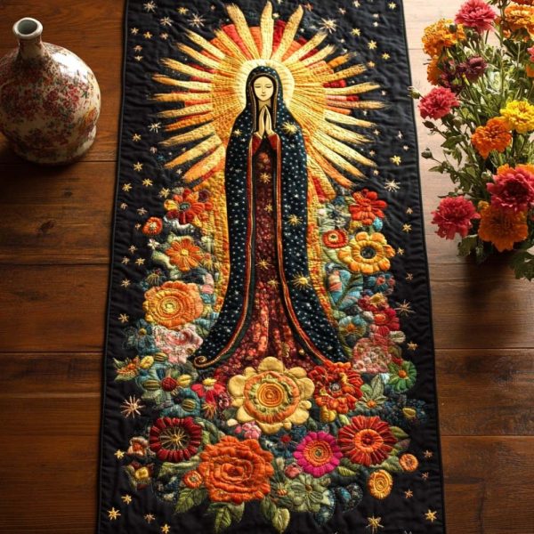 Our Lady Blessing Quilted Table Runner