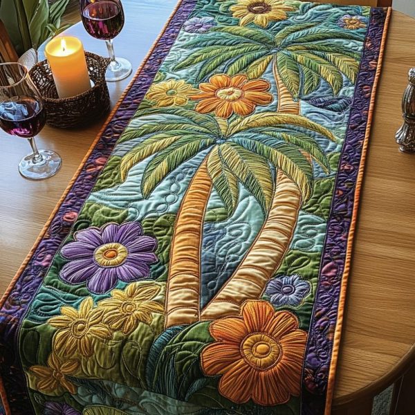Palm Bliss Quilted Table Runner