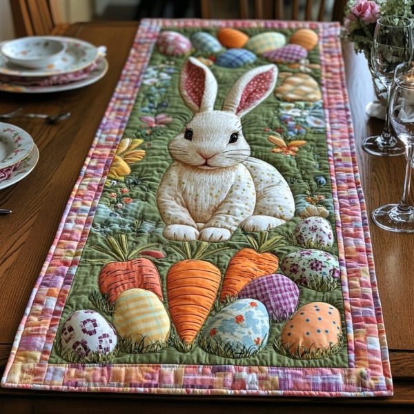 Pastel Meadow Quilted Table Runner