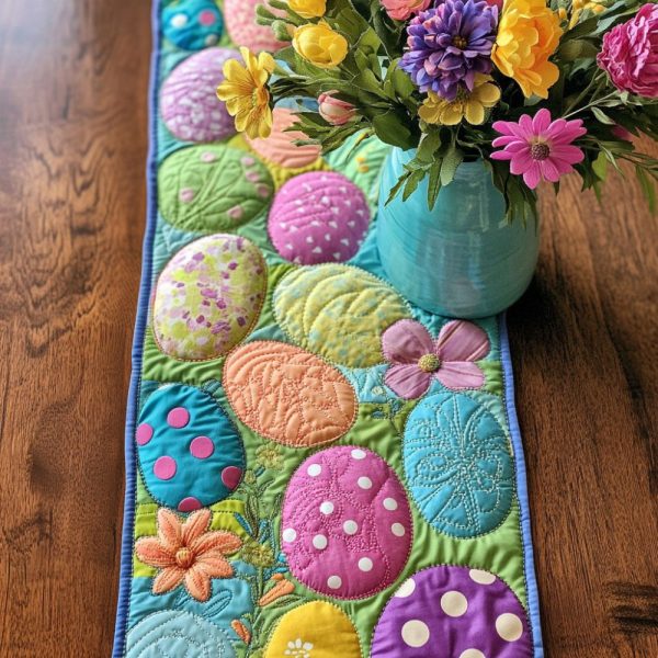 Pastel Meadows Quilted Table Runner