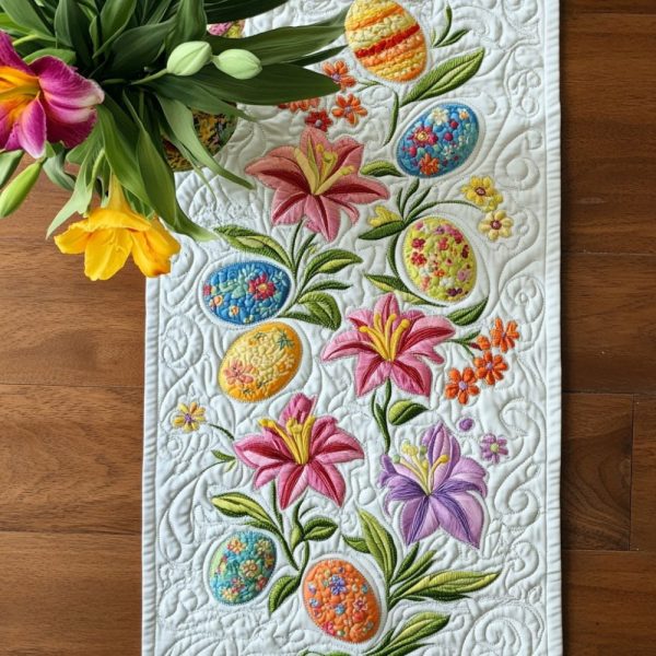 Pastel Patchwork Parade Quilted Table Runner