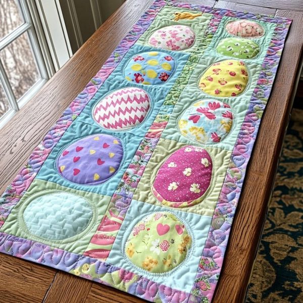 Pastel Treasures Quilted Table Runner