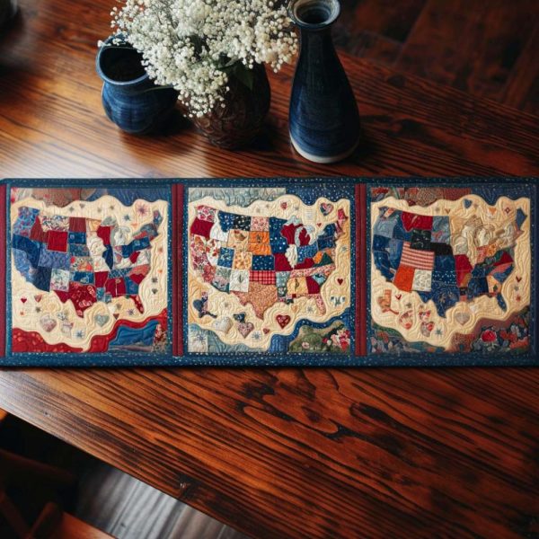 Patchwork America Quilted Table Runner