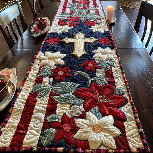 Patriot Faith Quilted Table Runner