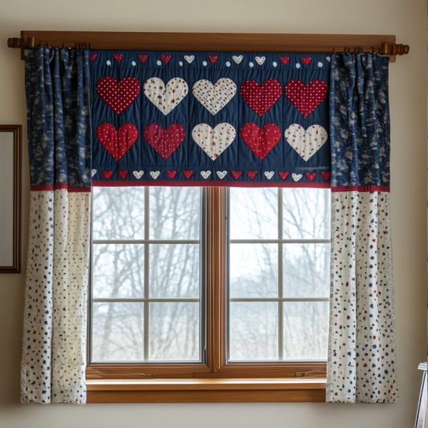 Patriotic Love Quilted Valance