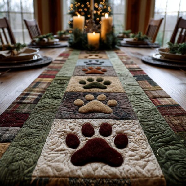 Pawprint Patchwork Quilted Table Runner
