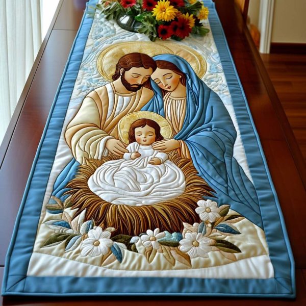 Peaceful Family Quilted Table Runner