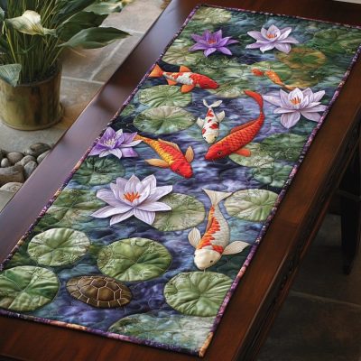 Peaceful Koi Quilted Table Runner
