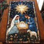 Peaceful Manger Glow Quilted Table Runner