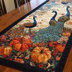 Peacock Garden Quilted Table Runner