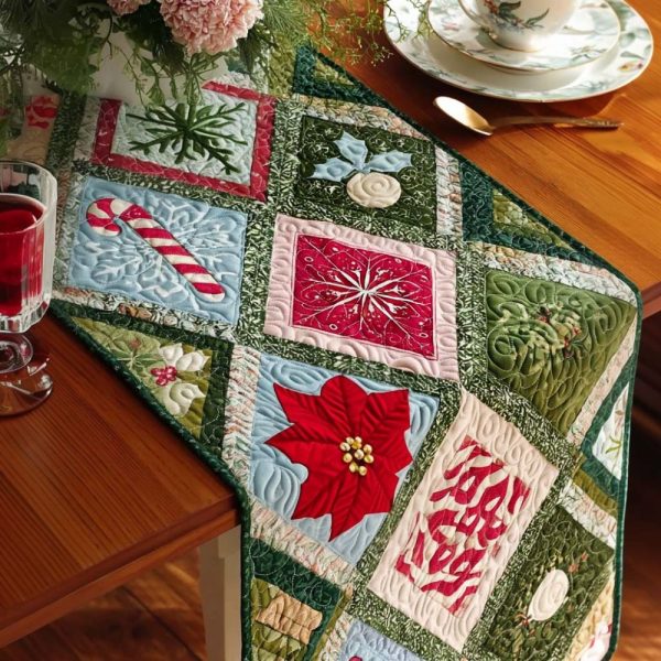 Peppermint Twist Quilted Table Runner