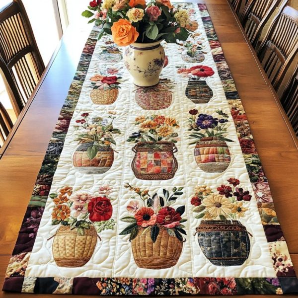 Petal Paradise Quilted Table Runner