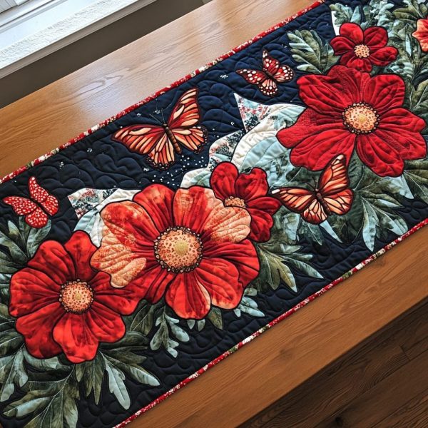 Petal Wings Quilted Table Runner