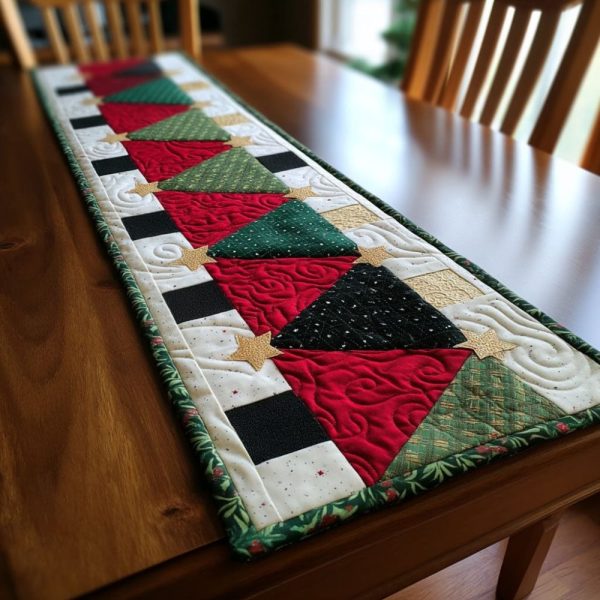 Pine Tapestry Quilted Table Runner