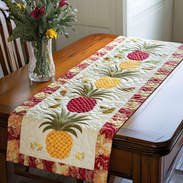 Pineapple Harmony Quilted Table Runner
