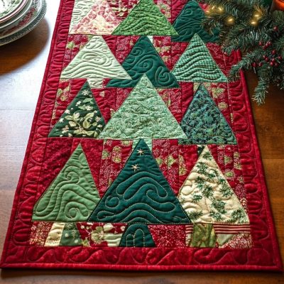Pinecone Patch Quilted Table Runner