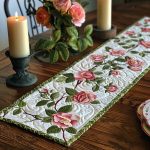 Pink Roses Quilted Table Runner