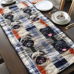 Plaid Pugs Quilted Table Runner