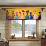 Playful Patchwork Chickens Quilted Valance