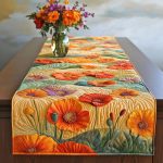 Poppy Meadow Glow Quilted Table Runner