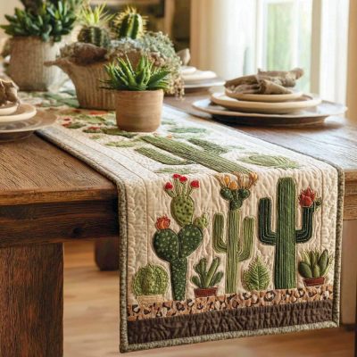 Prickly Charm Quilted Table Runner