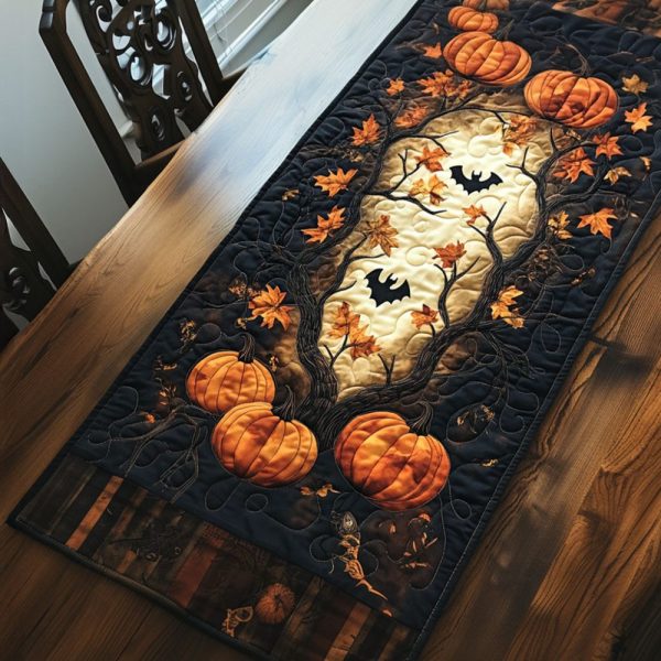 Pumpkibat Quilted Table Runner